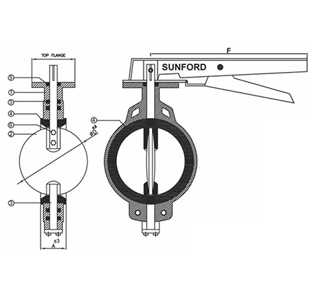 Centric Disc Butterfly Valve Diagram