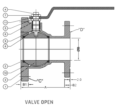 Flush Bottom Ball Valves Diagram