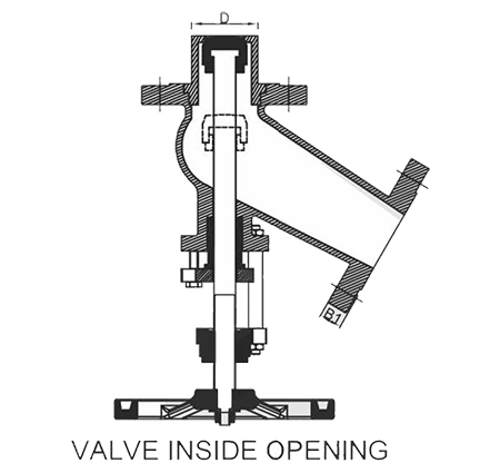 Y Type Flush Bottom Valve F/Ends Diagram