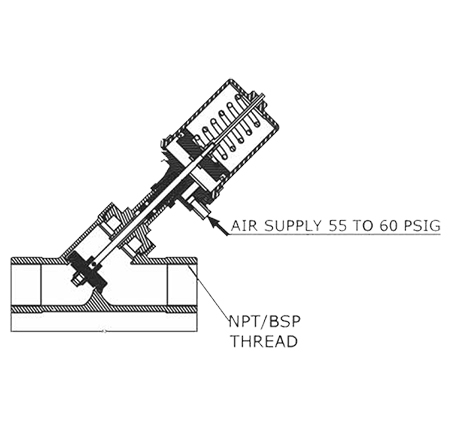 Y Type Control Valve Diagram Flanged End / Screw Ends